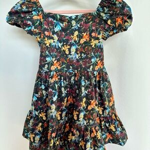 Floral Puff Sleeve Girls Dress